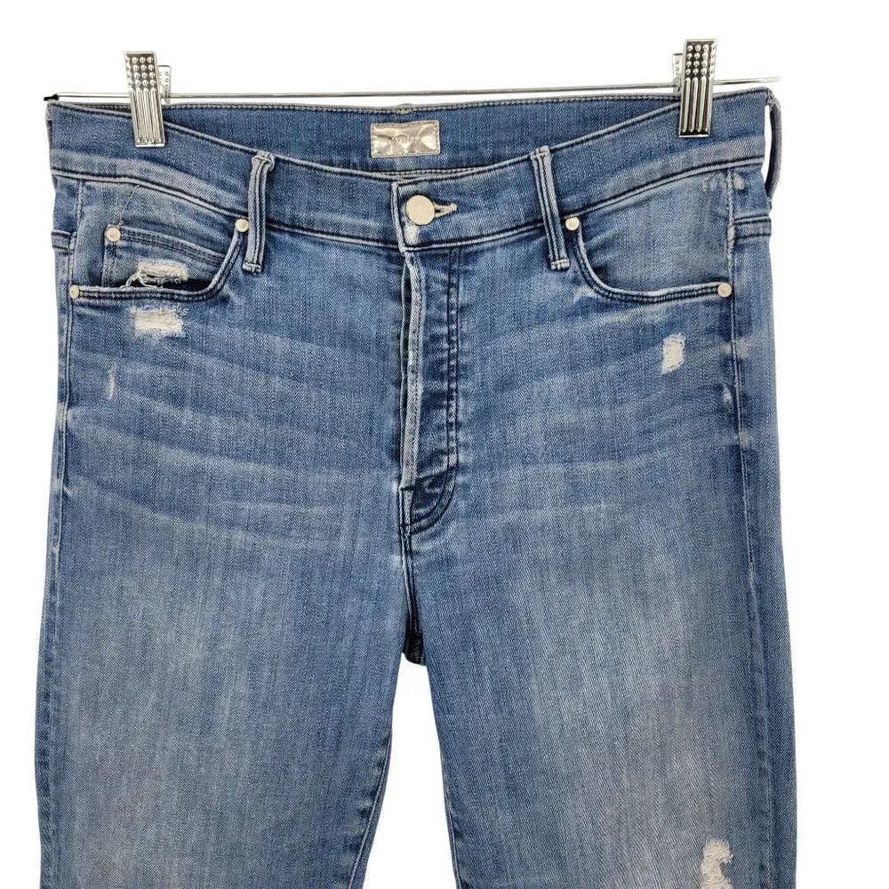 Mother The Stunner Ankle Fray Graffiti Girl Jeans 29 Medium Wash - Picture 5 of 14